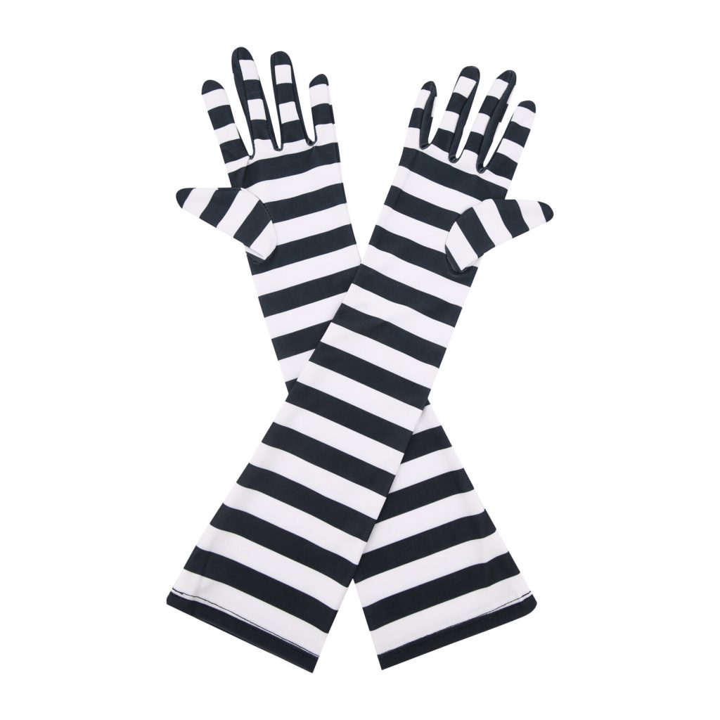 Black White Stripe Stripe Elbow 17-Inch gloves, 17 elbow