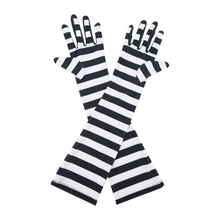 Black White Stripe Stripe Elbow 17-Inch gloves, 17 elbow