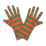 Red Green Stripe Stripe Wrist 9-Inch gloves, 9 wrist