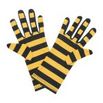 Yellow Black Stripe Stripe Wrist 9-Inch gloves, 9 wrist