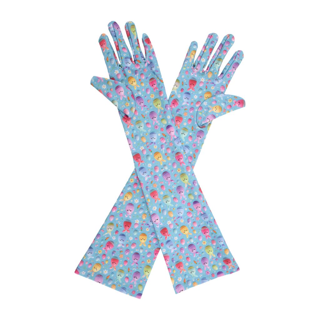 Bunny Eggs Easter Elbow 17-Inch gloves, 17 elbow