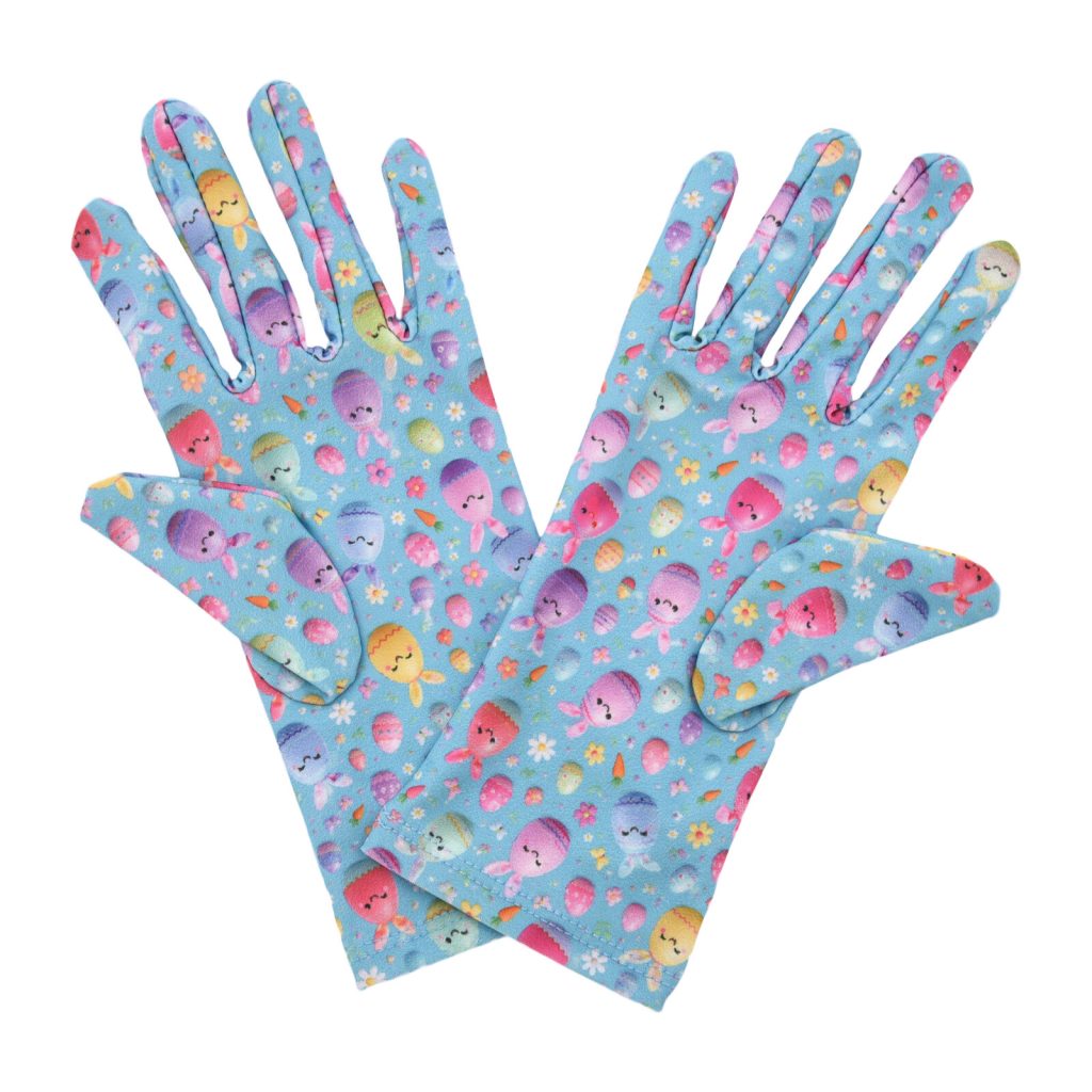 Bunny Eggs Easter Wrist 9-Inch gloves, 9 wrist