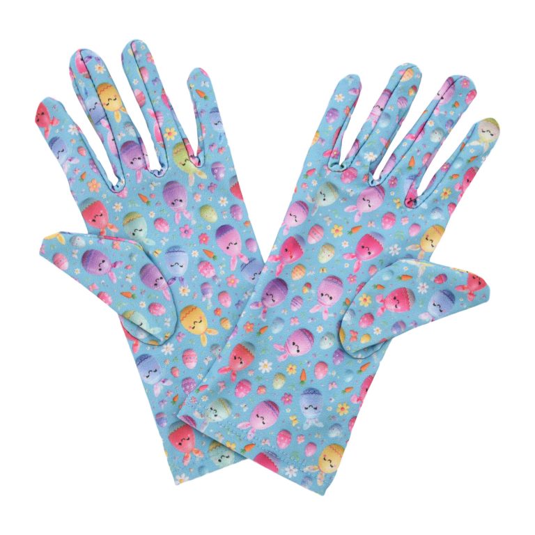 Bunny Eggs Easter Wrist 9-Inch gloves, 9 wrist