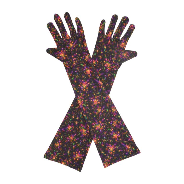 Mardi Gras Feather Mardi Gras Elbow 17-Inch gloves, 17 elbow
