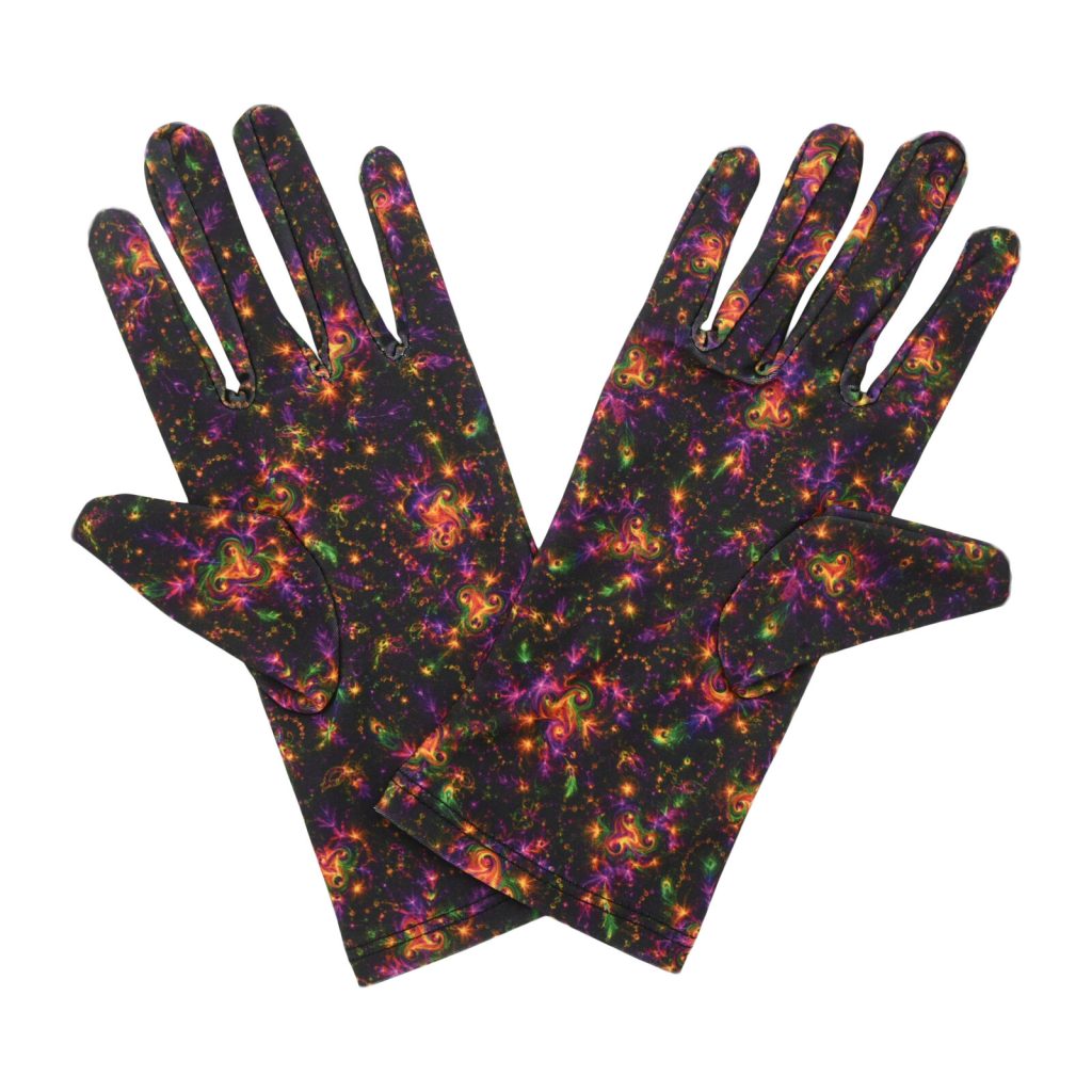Mardi Gras Feather Mardi Gras Wrist 9-Inch gloves, 9 wrist