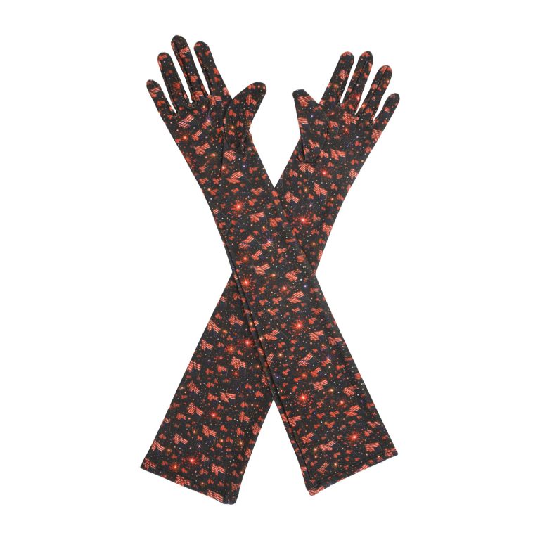 Fireworks Flag 4th of July Opera 21-Inch gloves, 21 opera