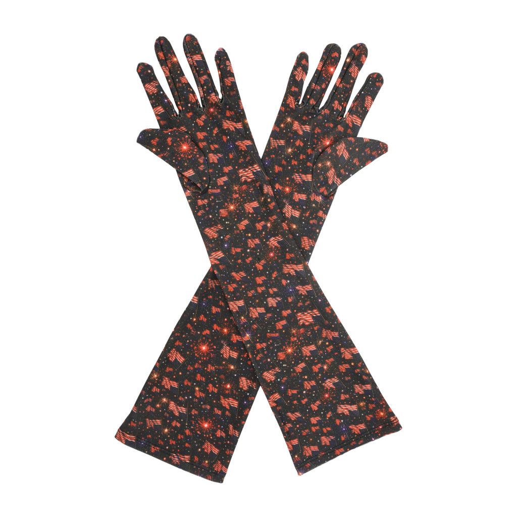 Fireworks Flag 4th of July Elbow 17-Inch gloves, 17 elbow
