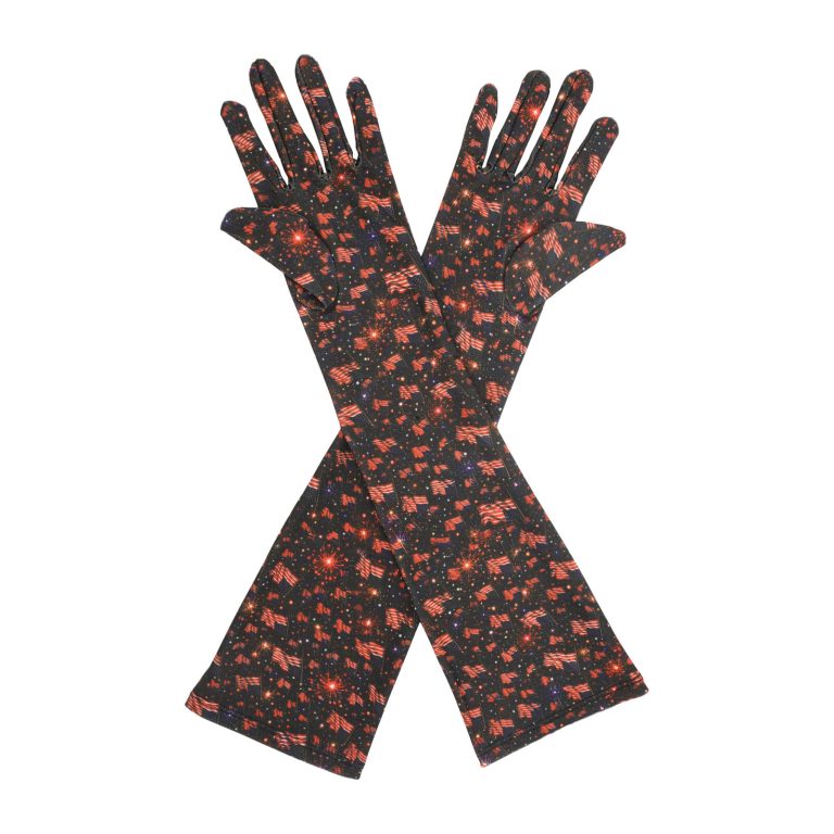 Fireworks Flag 4th of July Elbow 17-Inch gloves, 17 elbow
