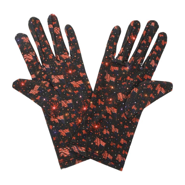 Fireworks Flag 4th of July Wrist 9-Inch gloves, 9 wrist