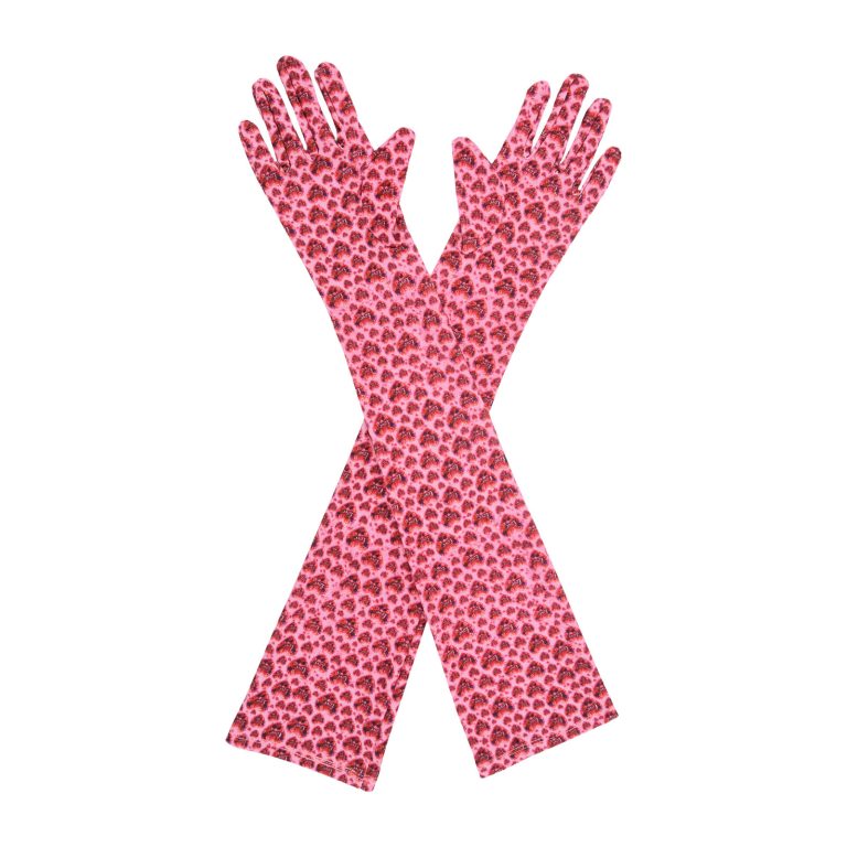 Floral Heart Valentine's Day Opera 21-Inch gloves, 21 opera