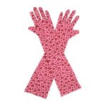 Floral Heart Valentine's Day Elbow 17-Inch gloves, 17 elbow
