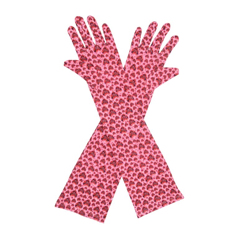 Floral Heart Valentine's Day Elbow 17-Inch gloves, 17 elbow