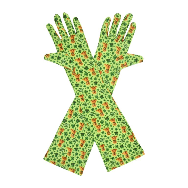 Irish Dog St. Patrick's Day Elbow 17-Inch gloves, 17 elbow