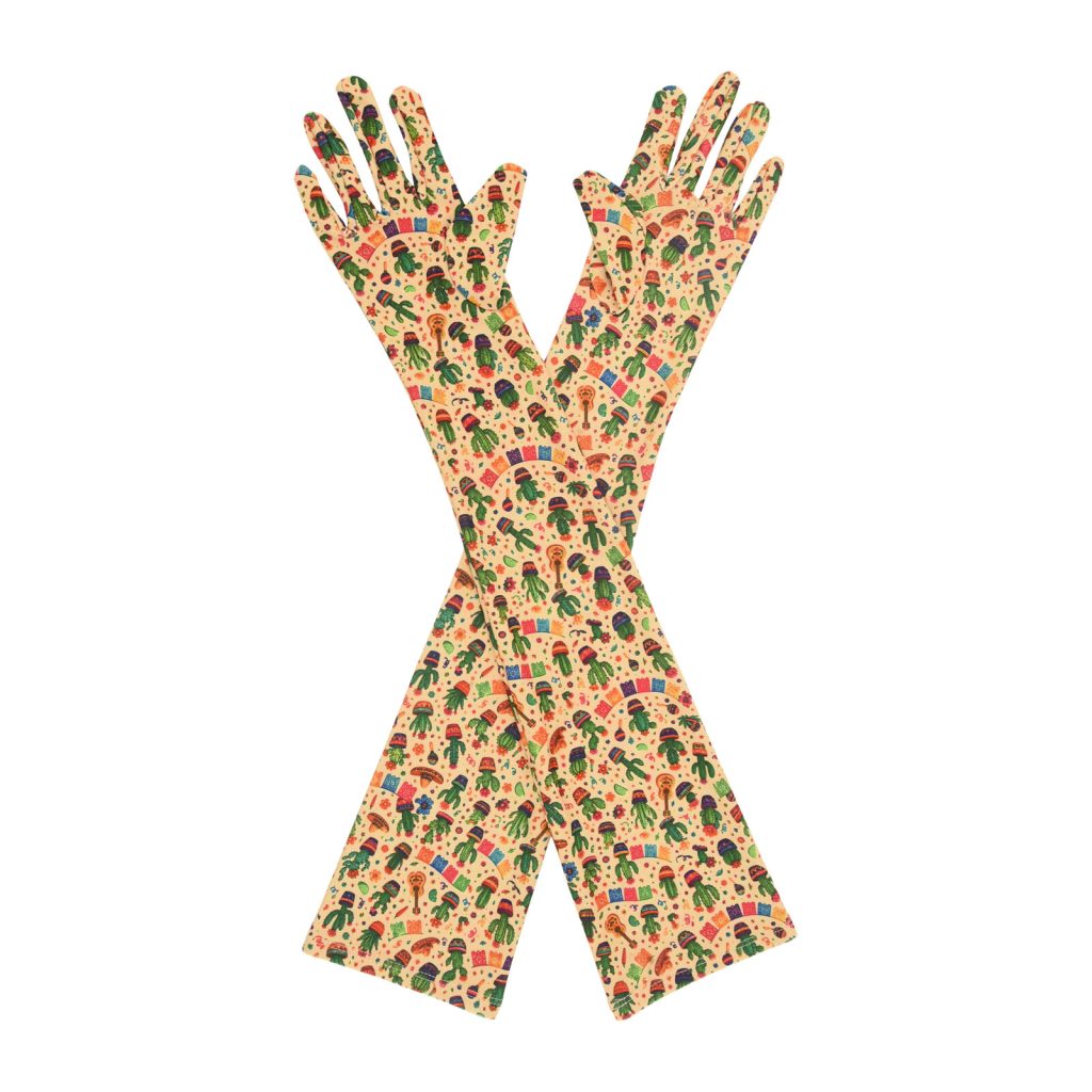 Cactus Cinco de Mayo Opera 21-Inch gloves, 21 opera
