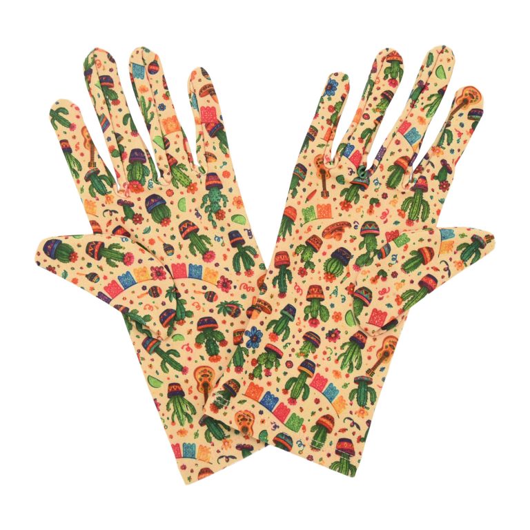 Cactus Cinco de Mayo Wrist 9-Inch gloves, 9 wrist