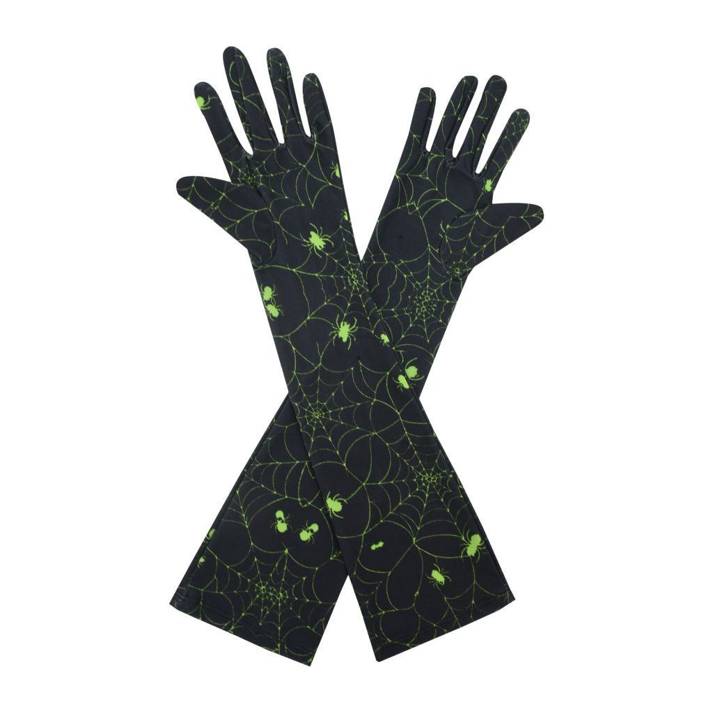 Green Spiderweb Elbow 17-Inch gloves, 17 elbow