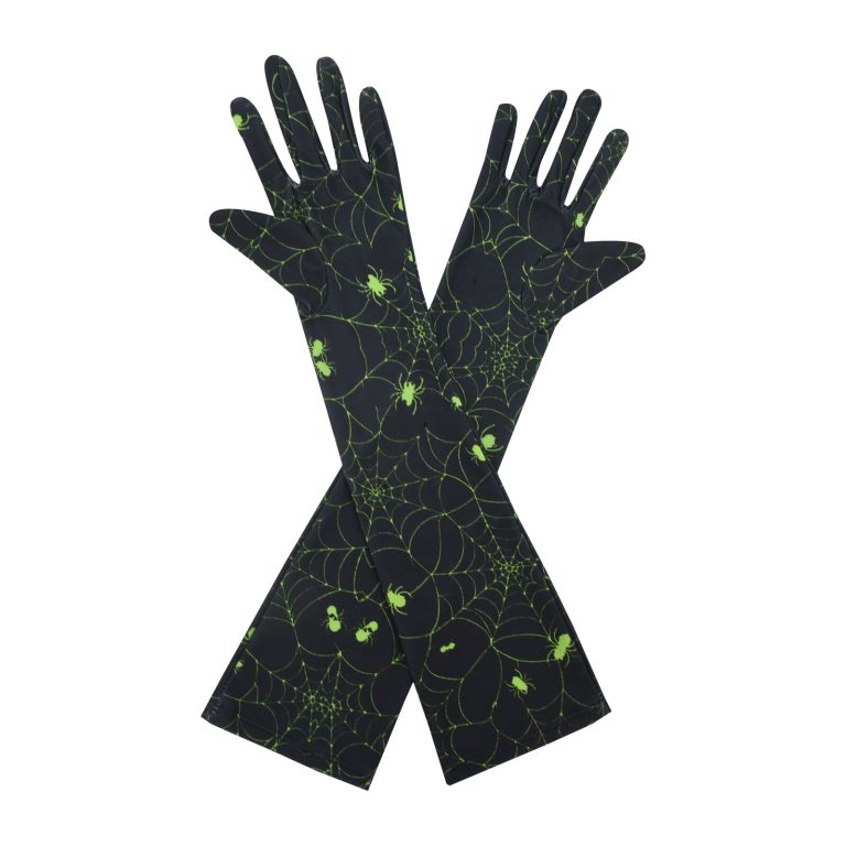 Green Spiderweb Elbow 17-Inch gloves, 17 elbow
