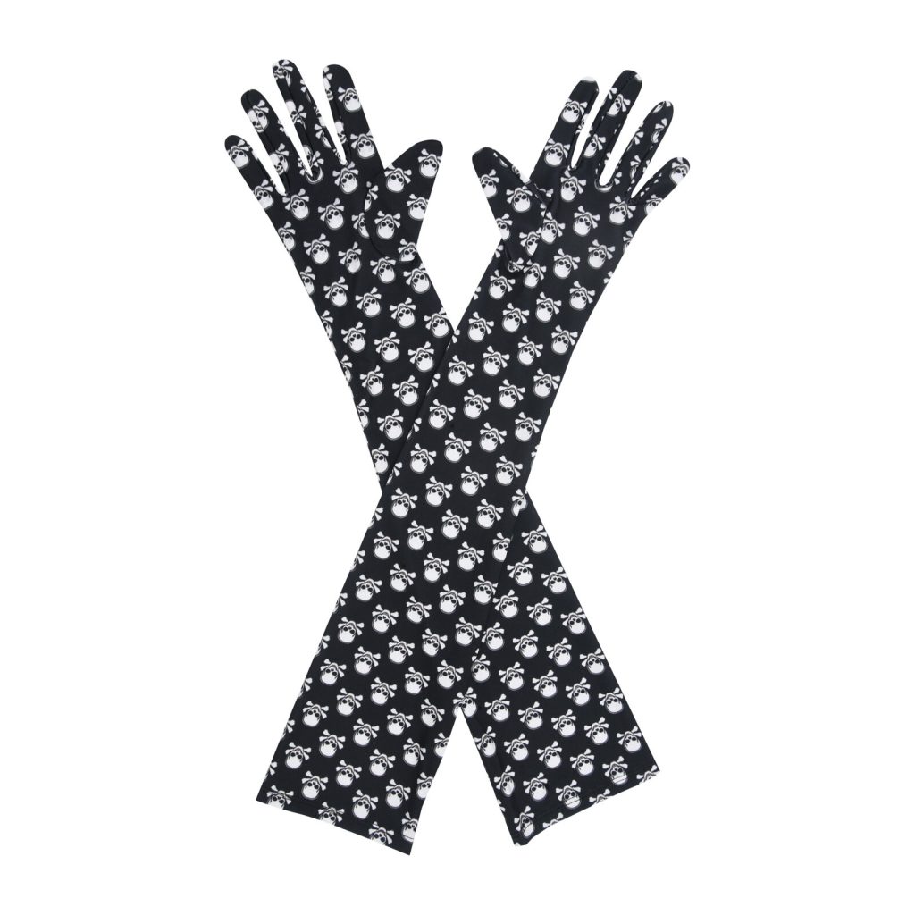 Black Skull Skull Crossbones Opera 21-Inch gloves, 21 opera