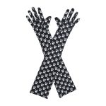 Black Skull Skull Crossbones Opera 21-Inch gloves, 21 opera