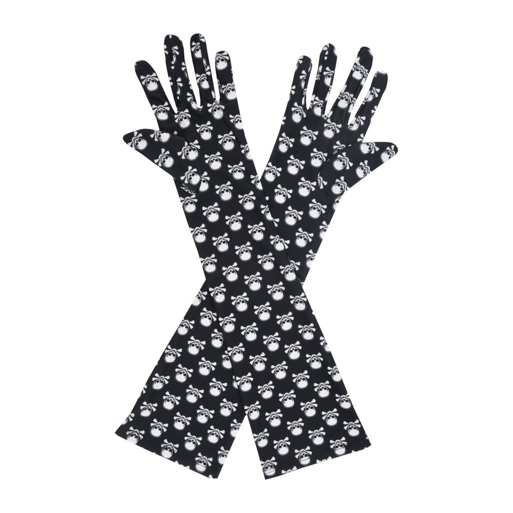 Black Skull Skull Crossbones Elbow 17-Inch gloves, 17 elbow
