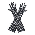 Black Skull Skull Crossbones Elbow 17-Inch gloves, 17 elbow