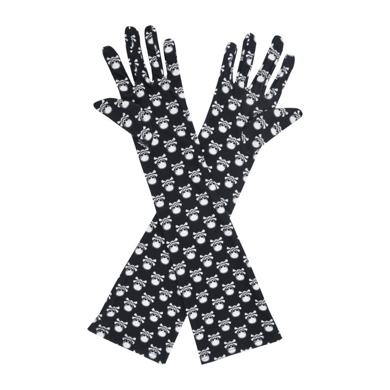 Black Skull Skull Crossbones Elbow 17-Inch gloves, 17 elbow