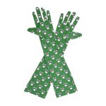 Green Skull Skull Crossbones Elbow 17-Inch gloves, 17 elbow