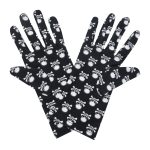 Black Skull Skull Crossbones Wrist 9-Inch gloves, 9 wrist