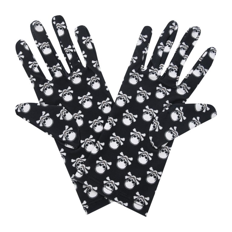 Black Skull Skull Crossbones Wrist 9-Inch gloves, 9 wrist
