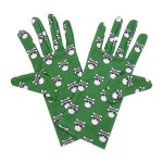 Green Skull Skull Crossbones Wrist 9-Inch gloves, 9 wrist