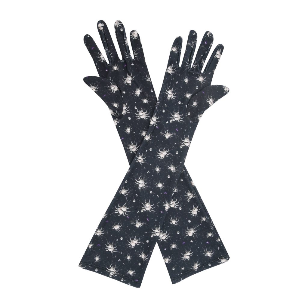 Black Spider Spider and Web Elbow 17-Inch gloves, 17 elbow