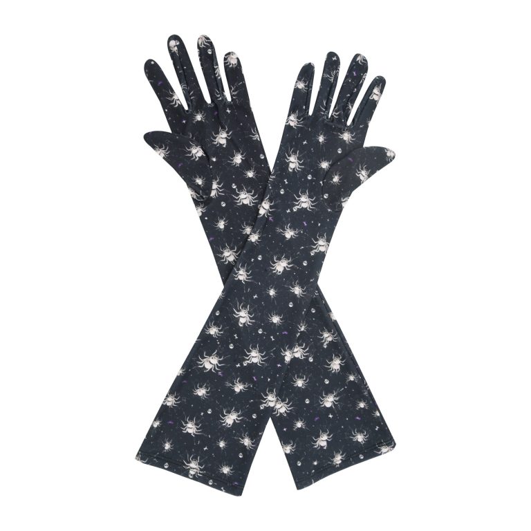 Black Spider Spider and Web Elbow 17-Inch gloves, 17 elbow