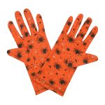 Orange Spider Spider and Web Wrist 9-Inch gloves, 9 wrist