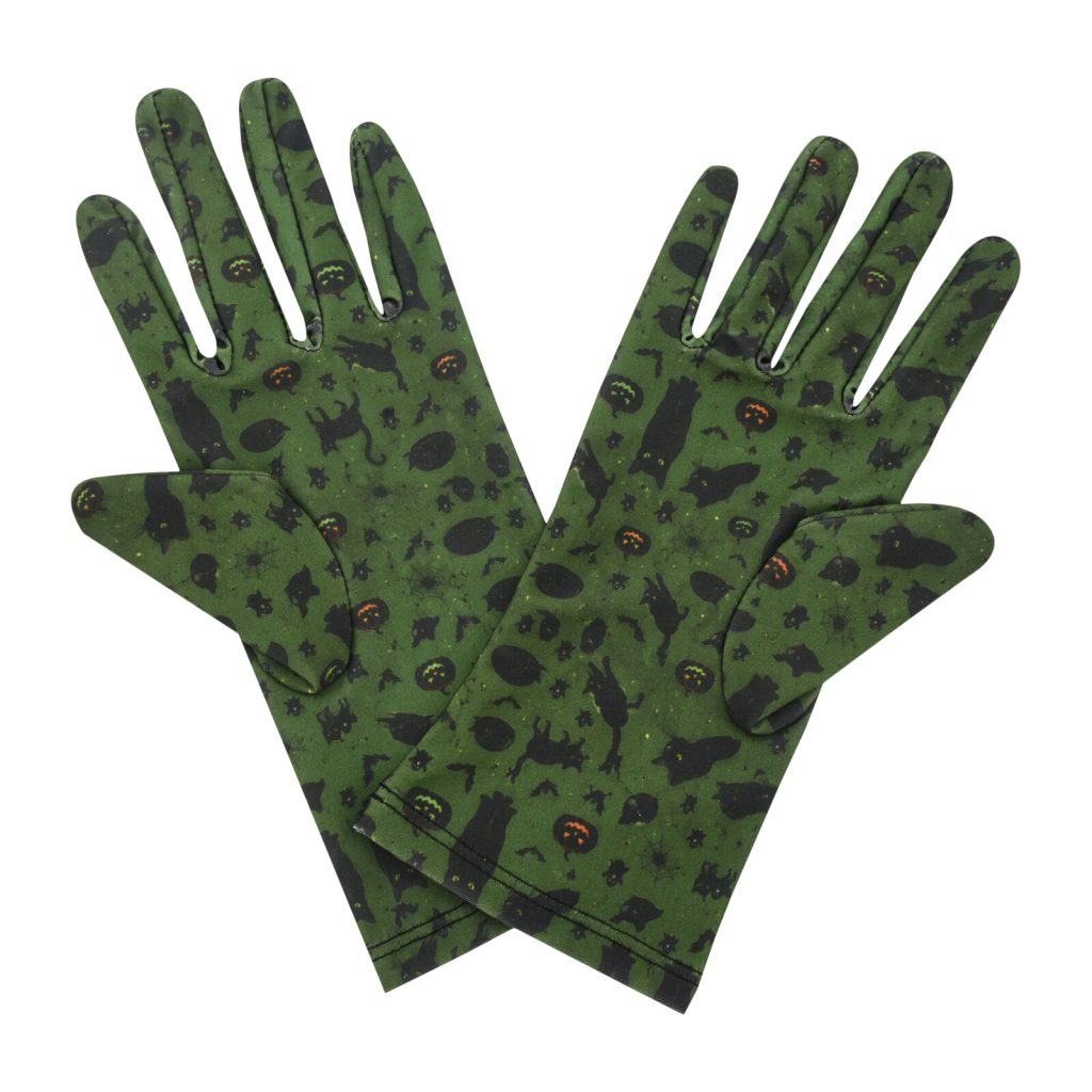 Green Cat Black Cat Wrist 9-Inch gloves, 9 wrist