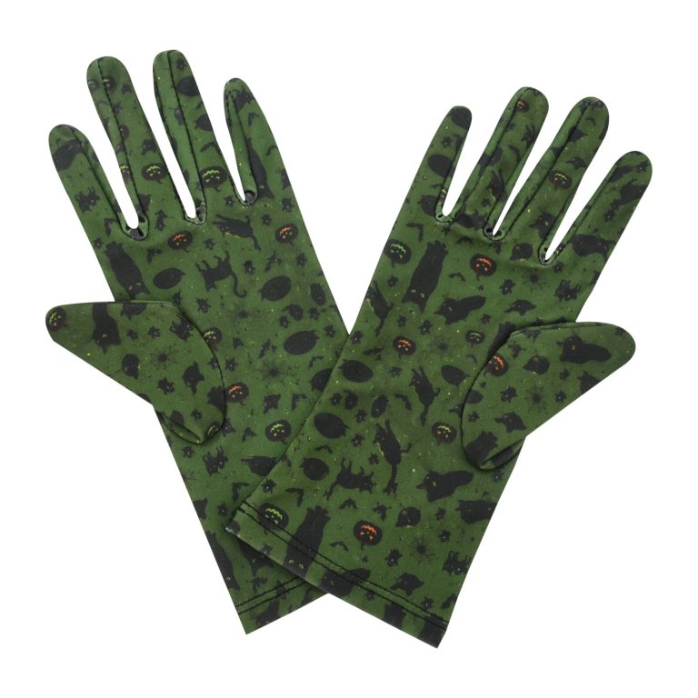 Green Cat Black Cat Wrist 9-Inch gloves, 9 wrist